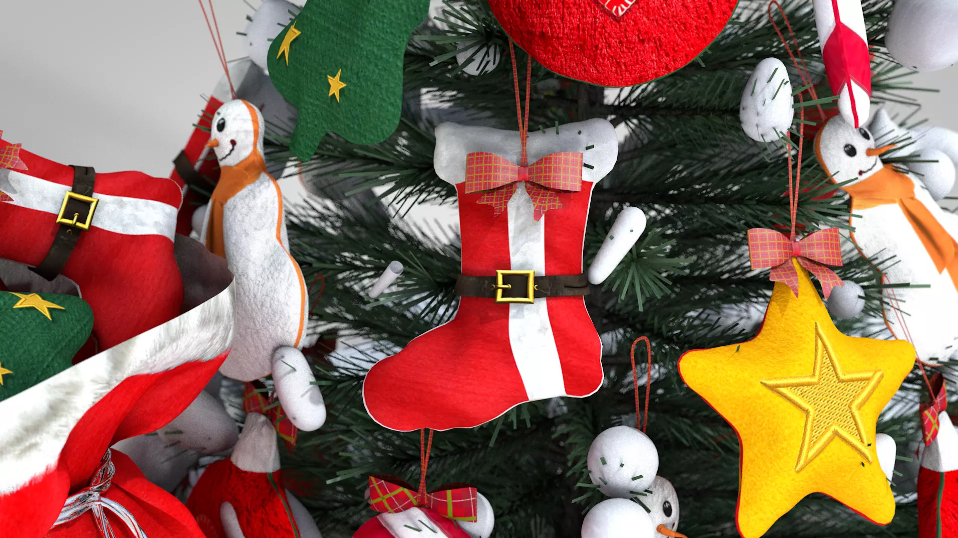 Christmas Felt Decoration Bag 3D Model 3D model_3