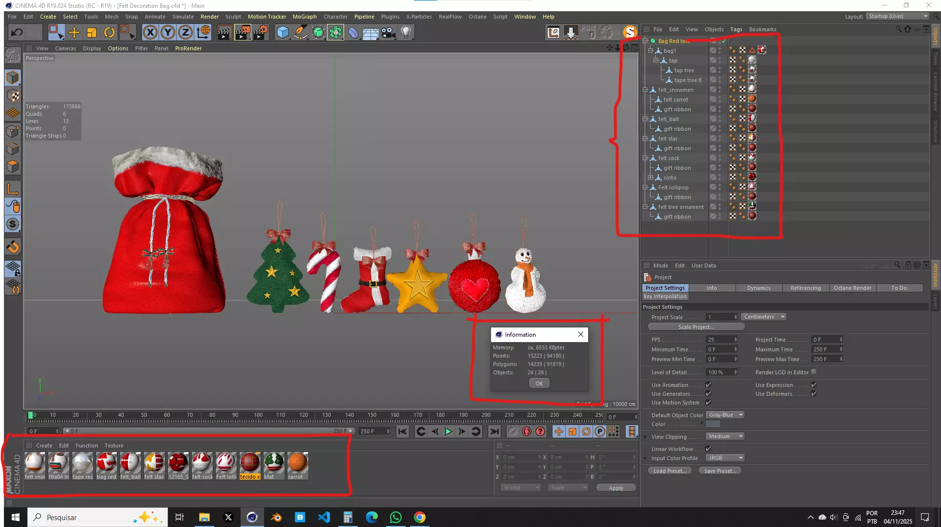 Christmas Felt Decoration Bag 3D Model 3D model_17