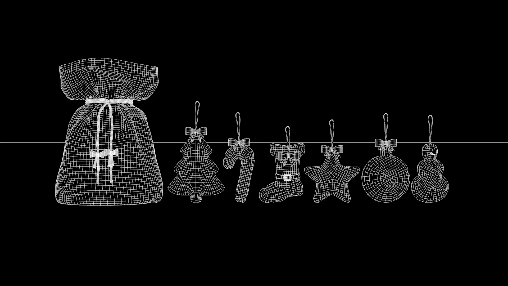 Christmas Felt Decoration Bag 3D Model 3D model_9