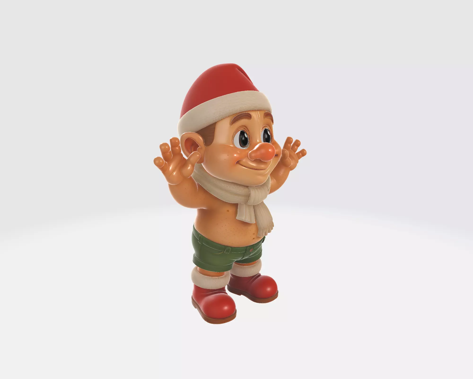 Cute Christmas Elf Figurine Holiday Gnome Decoration Santa  3D print model_8