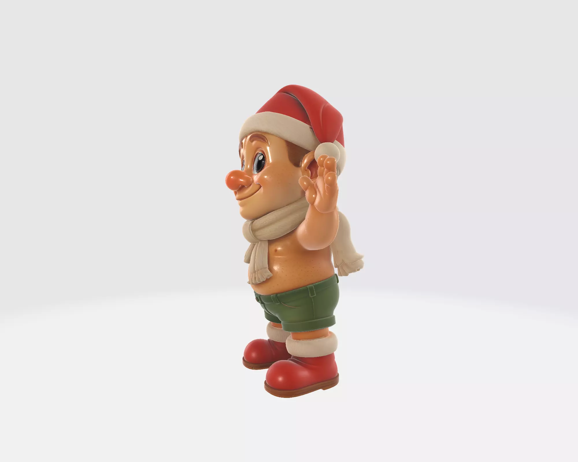 Cute Christmas Elf Figurine Holiday Gnome Decoration Santa  3D print model_6
