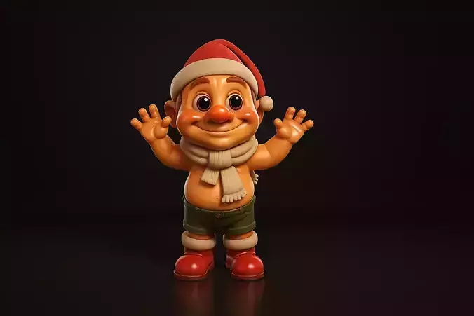 Cute Christmas Elf Figurine Holiday Gnome Decoration Santa  3D print model
