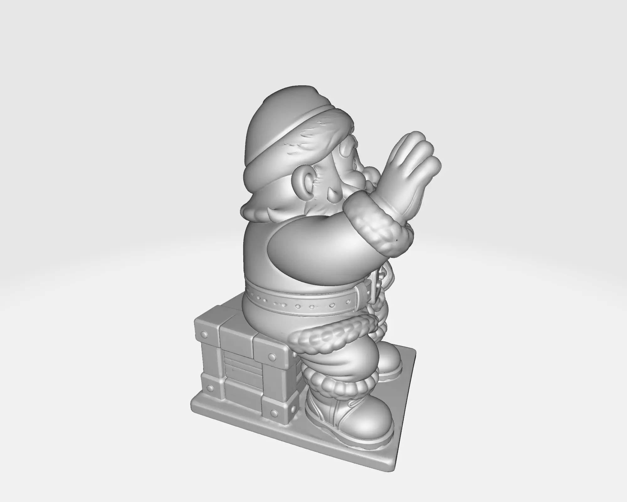 Santa Claus Waving Figurine Christmas Decoration  Holiday  3D print model_3