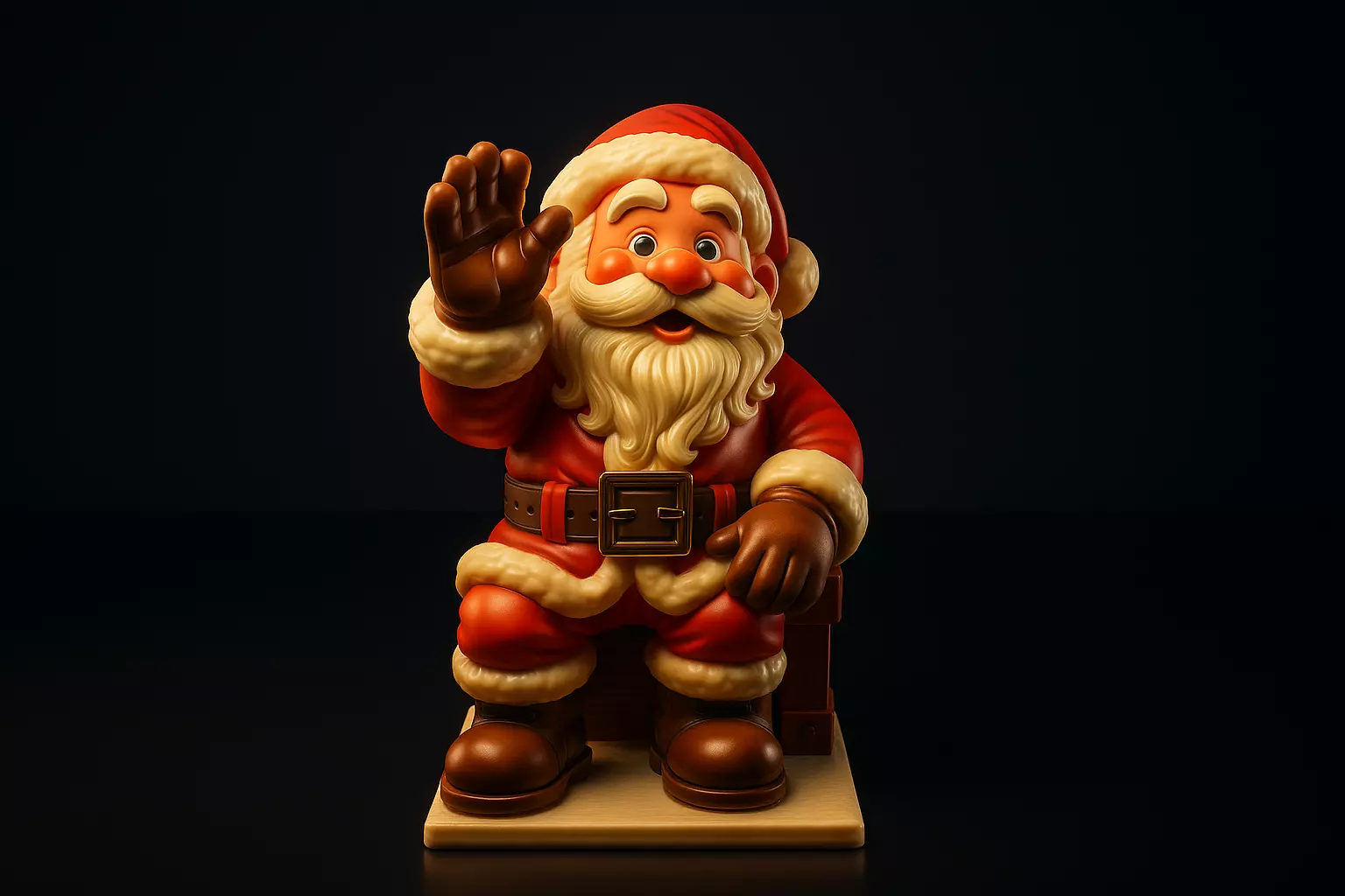 Santa Claus Waving Figurine Christmas Decoration  Holiday  3D print model_0