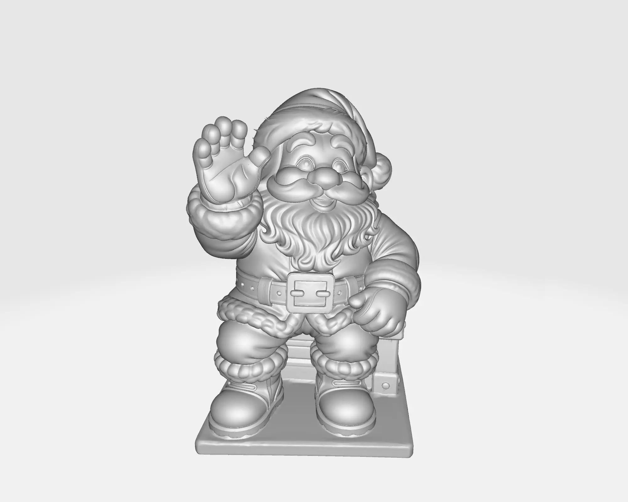 Santa Claus Waving Figurine Christmas Decoration  Holiday  3D print model_1