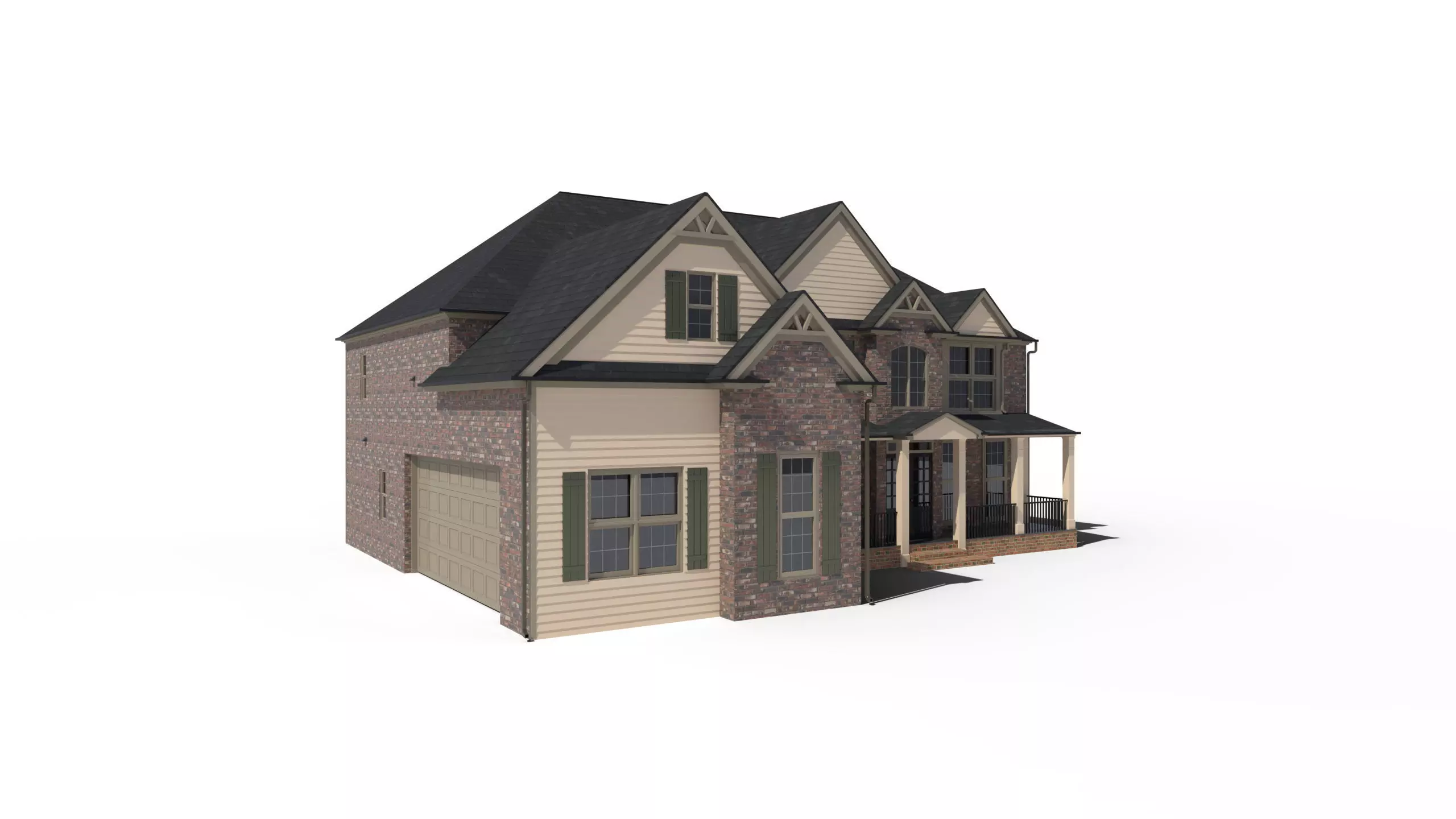 Upper Class Family House 3D model_2