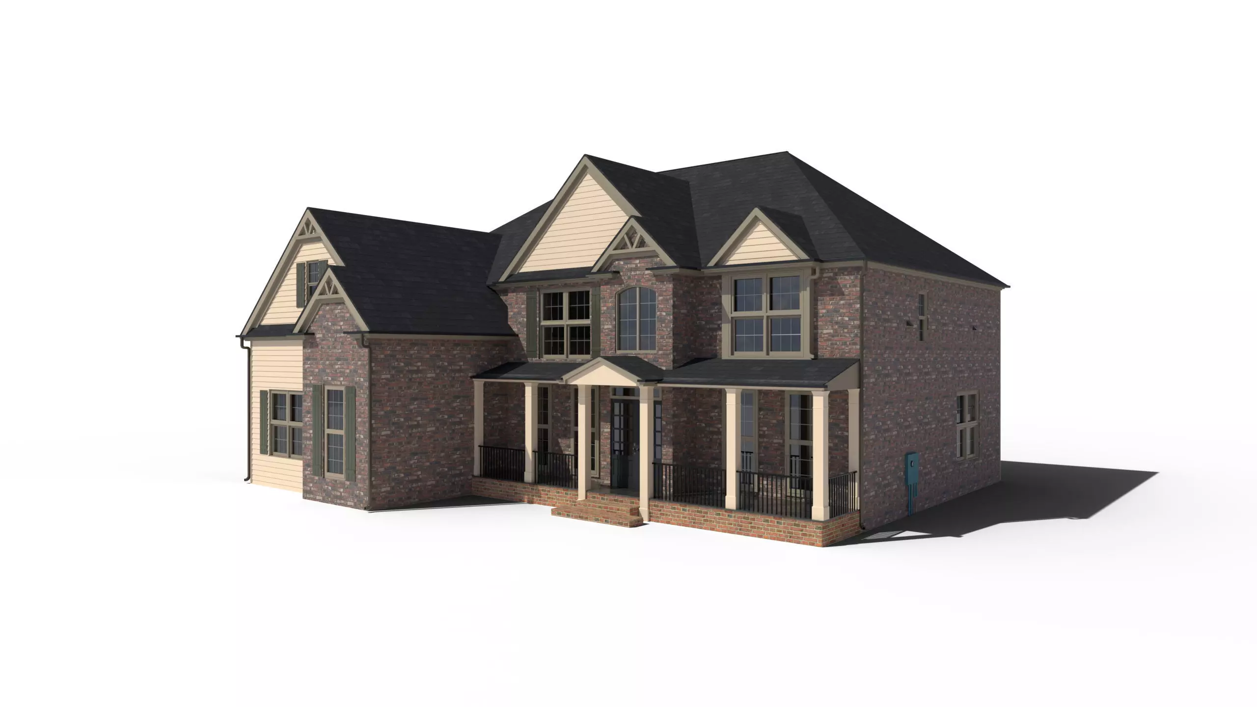 Upper Class Family House 3D model_0