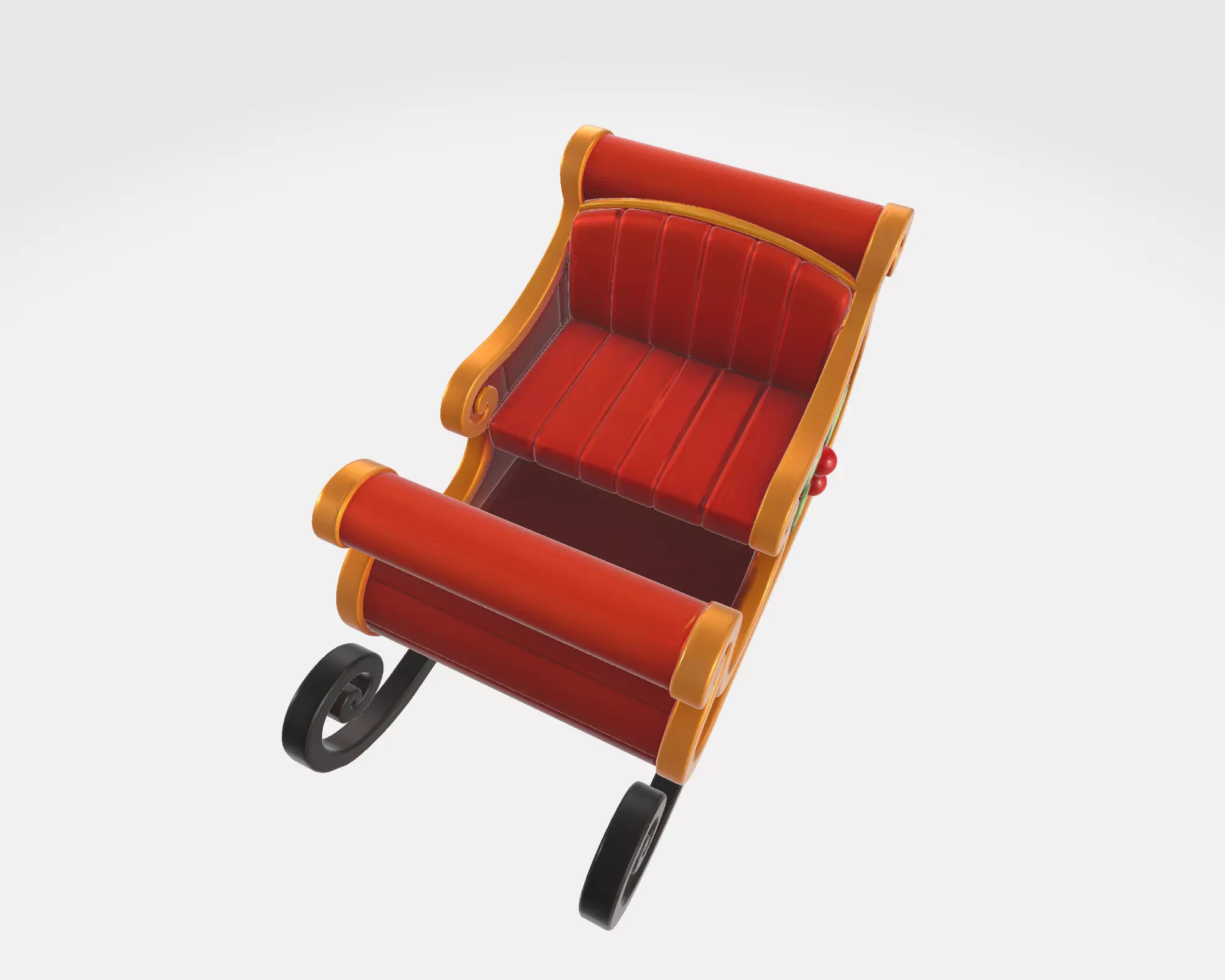 Festive Christmas Sleigh Santa Sleigh Decoration Ornament 3D print model_6