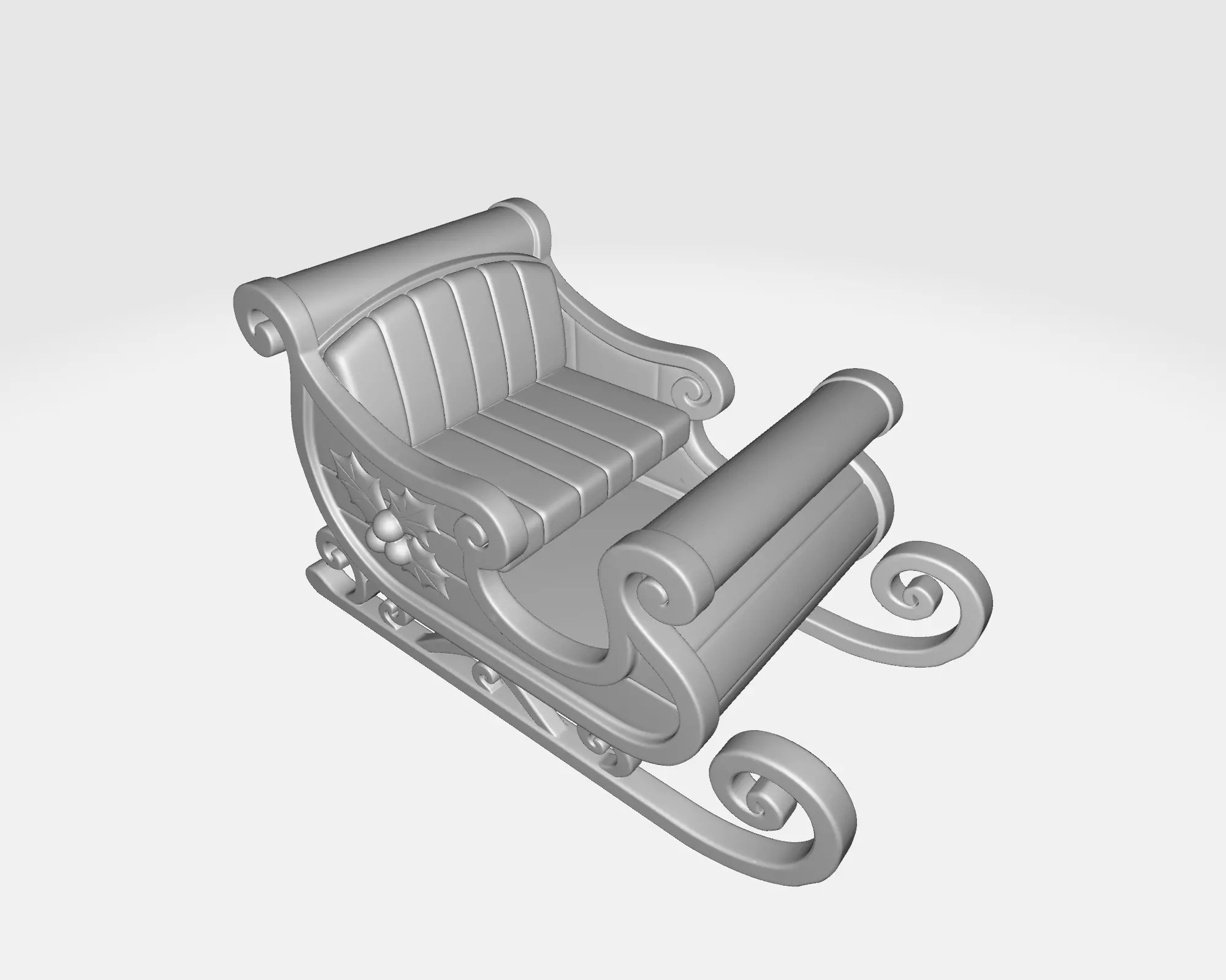 Festive Christmas Sleigh Santa Sleigh Decoration Ornament 3D print model_1