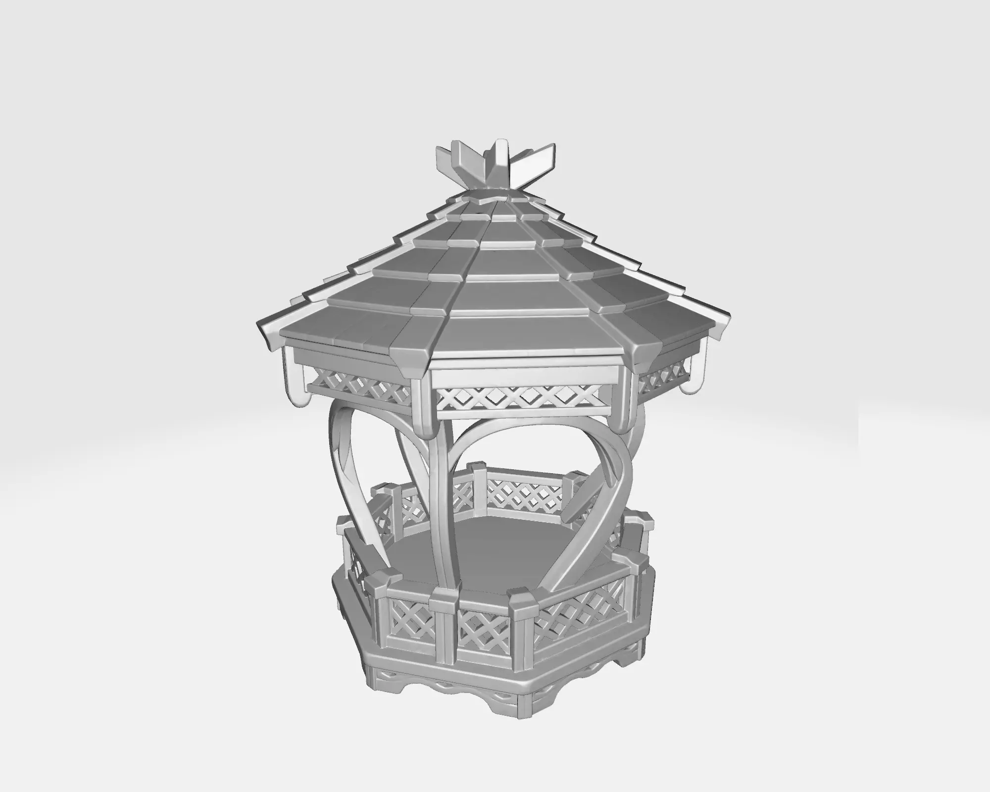Romantic Heart Gazebo Decorative Mini Pavilion 3D print model_1