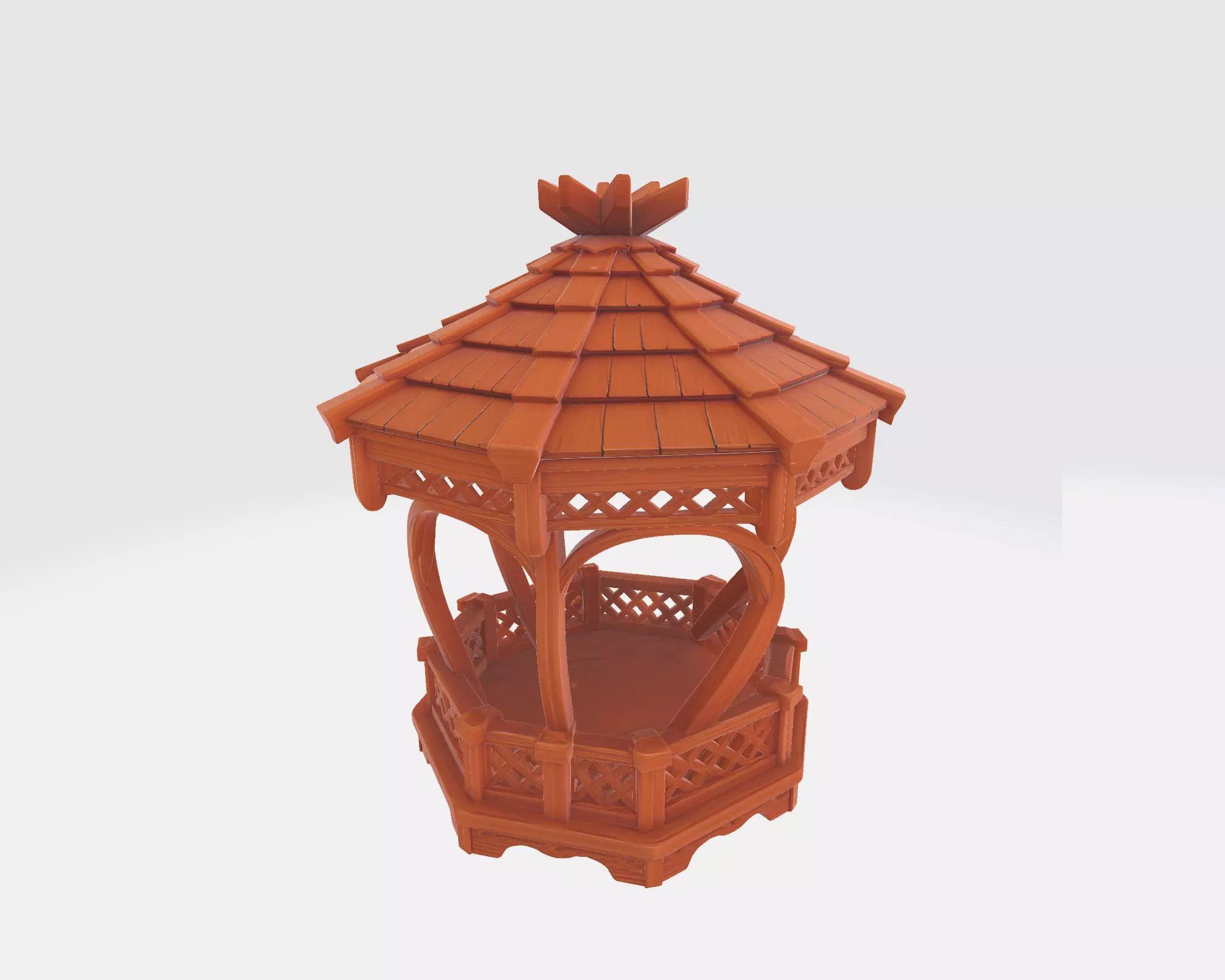 Romantic Heart Gazebo Decorative Mini Pavilion 3D print model_8