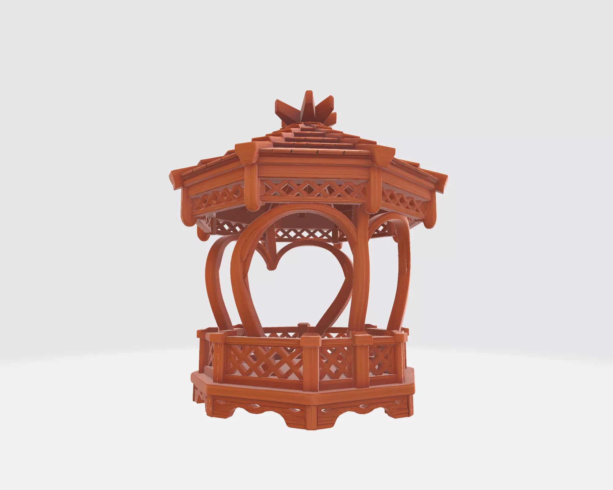 Romantic Heart Gazebo Decorative Mini Pavilion 3D print model_7