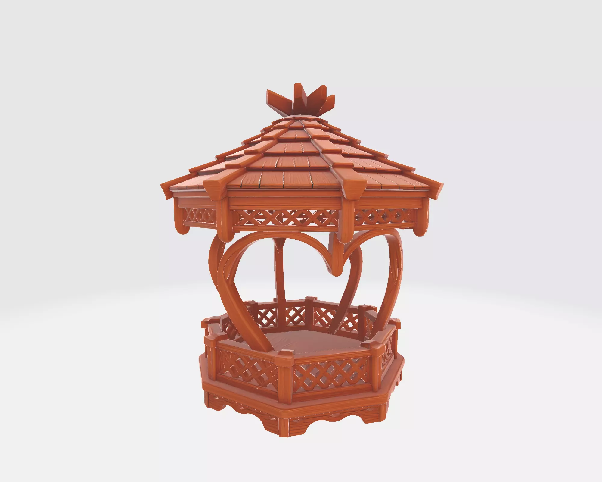 Romantic Heart Gazebo Decorative Mini Pavilion 3D print model_5