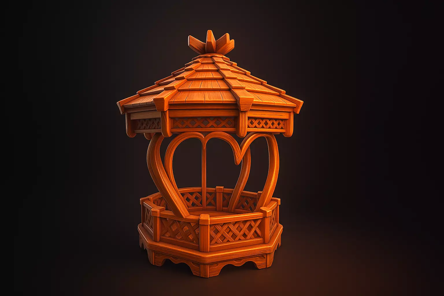 Romantic Heart Gazebo Decorative Mini Pavilion 3D print model_0