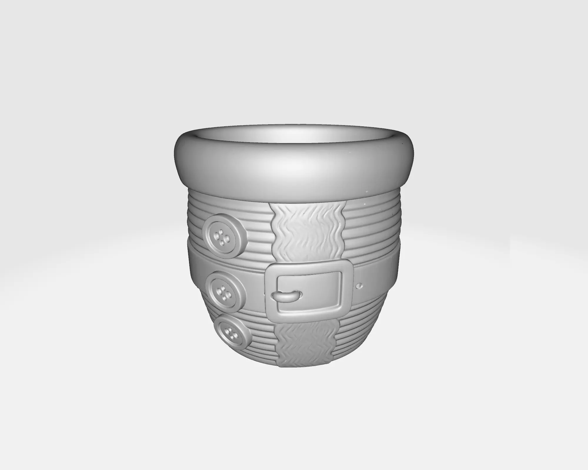 Santa Suit Christmas Planter Pot Festive Holiday Decoration 3D print model_1