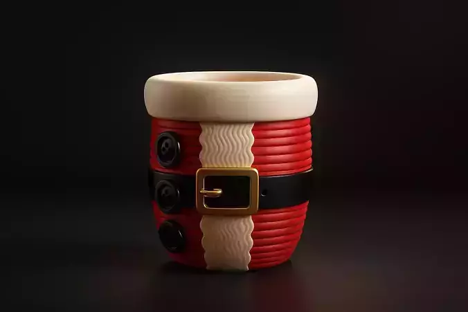 Santa Suit Christmas Planter Pot Festive Holiday Decoration 3D print model