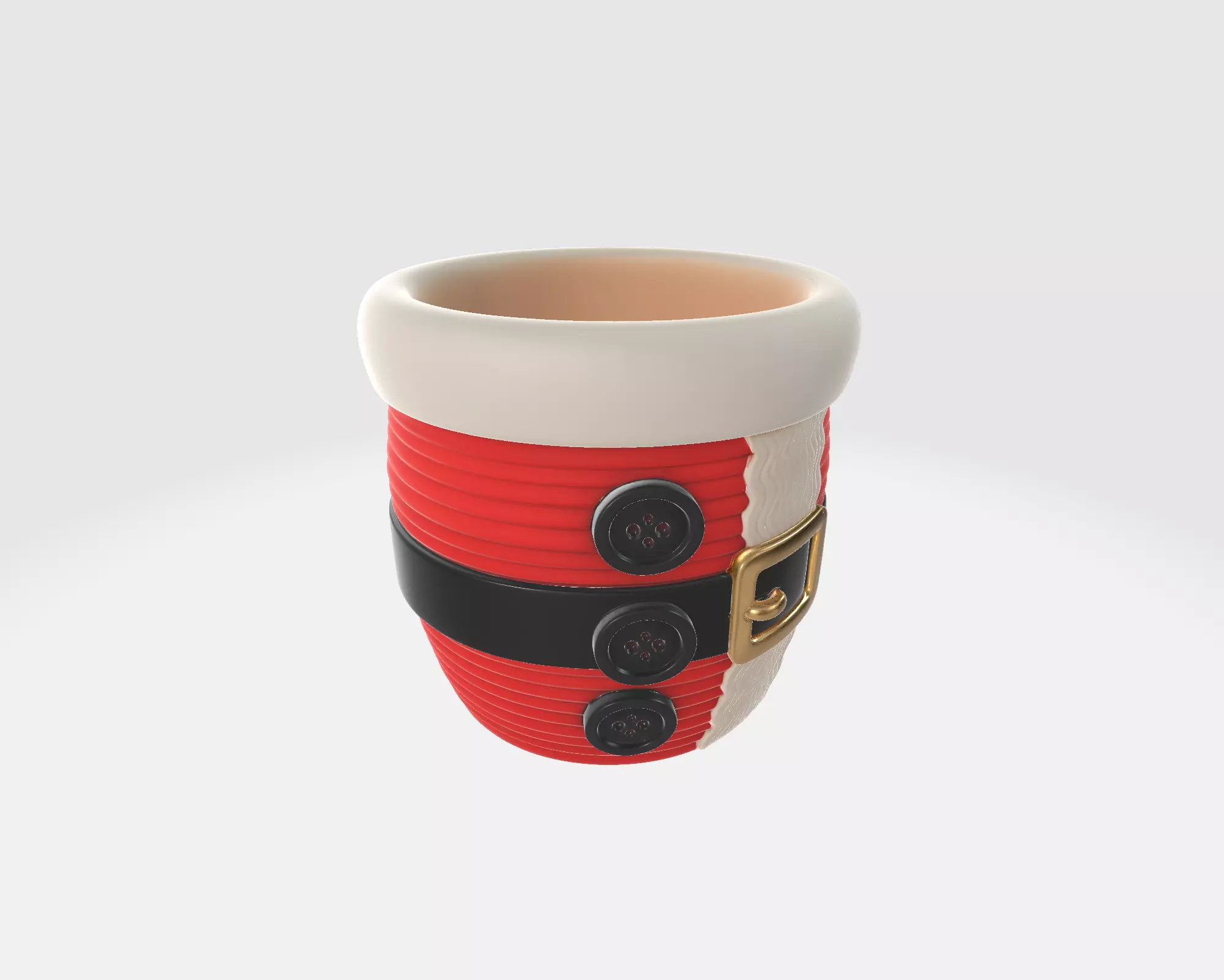 Santa Suit Christmas Planter Pot Festive Holiday Decoration 3D print model_6