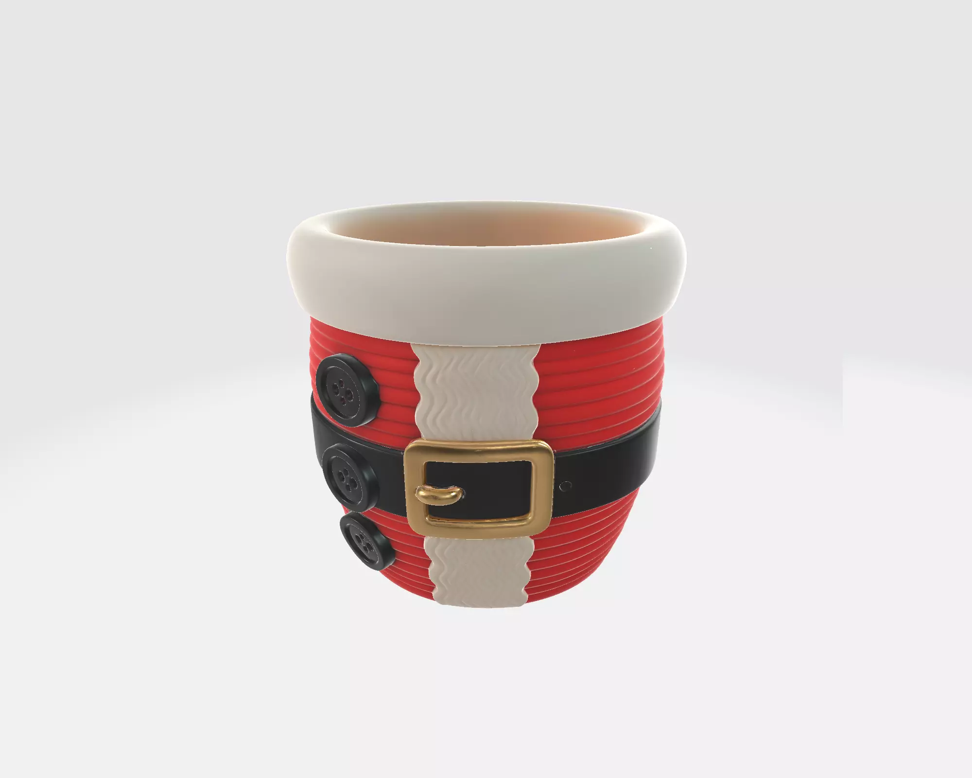 Santa Suit Christmas Planter Pot Festive Holiday Decoration 3D print model_5