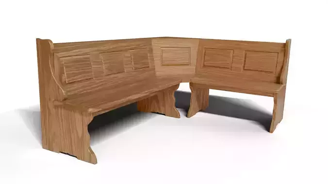 Alpine style wooden corner bench 