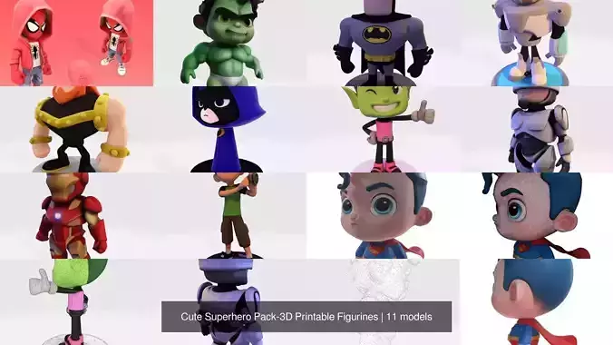 Cute Superhero Pack-3D Printable Figurines