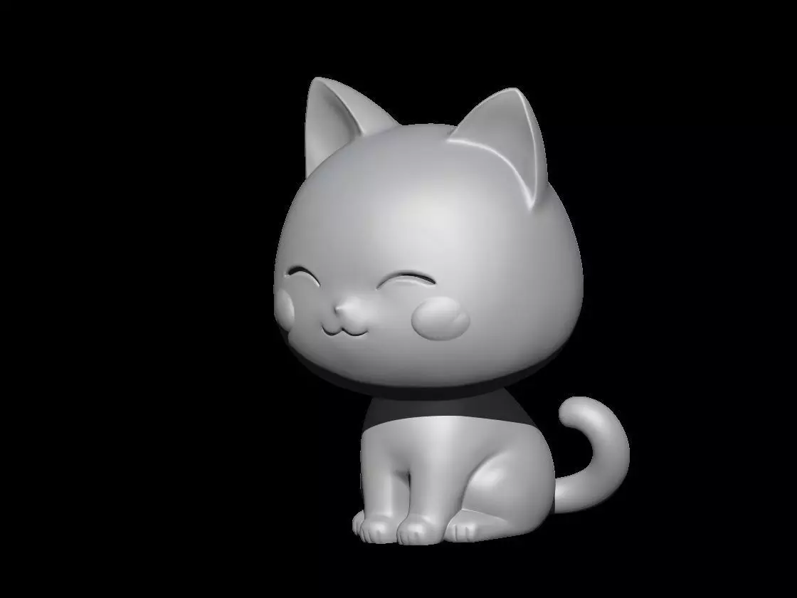 Mini Kawaii Anime Cat Chibi Neko Guardian Figurine One Piece 3D print model_3