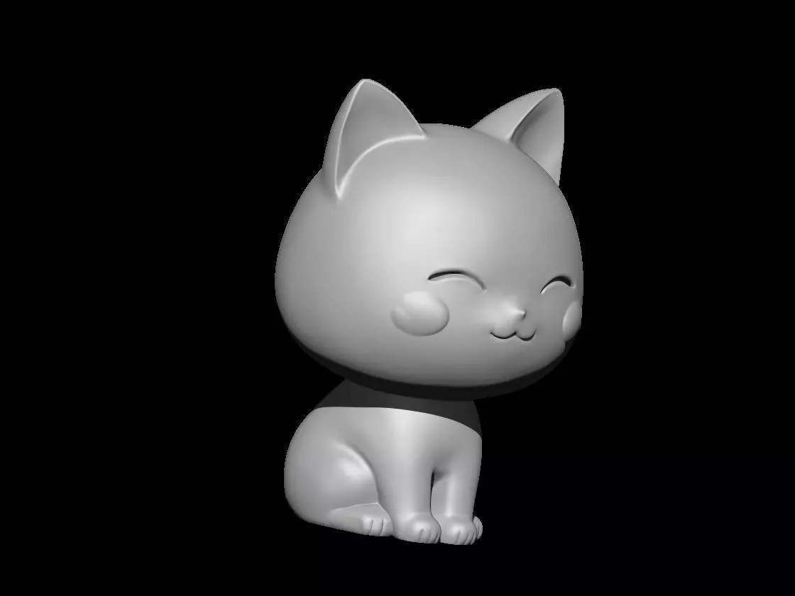 Mini Kawaii Anime Cat Chibi Neko Guardian Figurine One Piece 3D print model_4