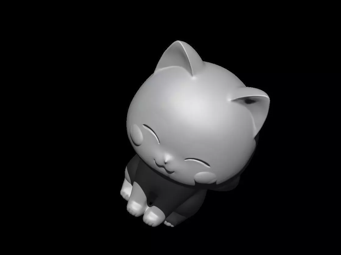 Mini Kawaii Anime Cat Chibi Neko Guardian Figurine One Piece 3D print model_6