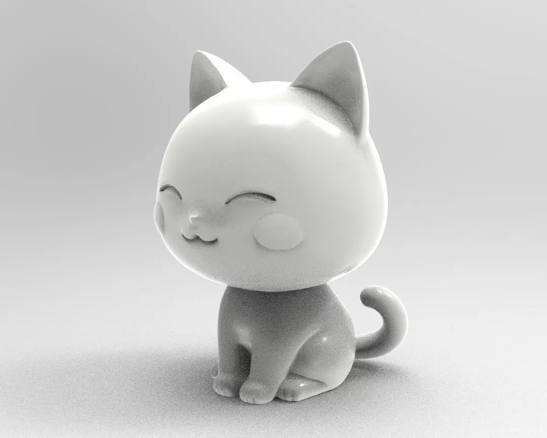 Mini Kawaii Anime Cat Chibi Neko Guardian Figurine One Piece 3D print model_9