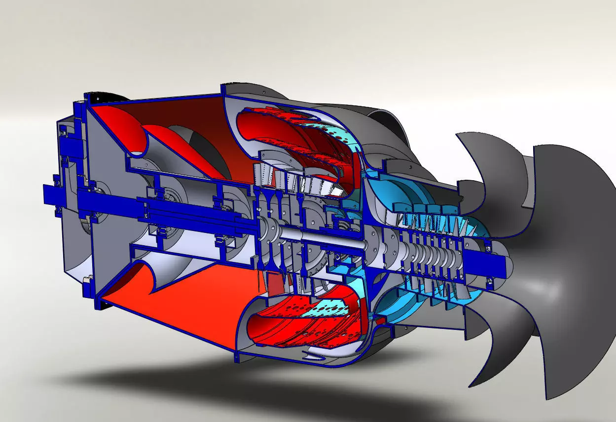 PT6A67A Inspired Turboprop Engine 3D Model 3D print model_6