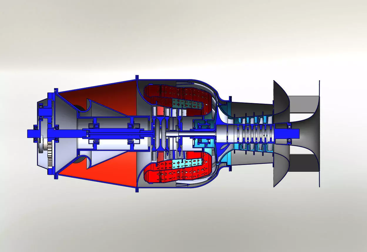 PT6A67A Inspired Turboprop Engine 3D Model 3D print model_5