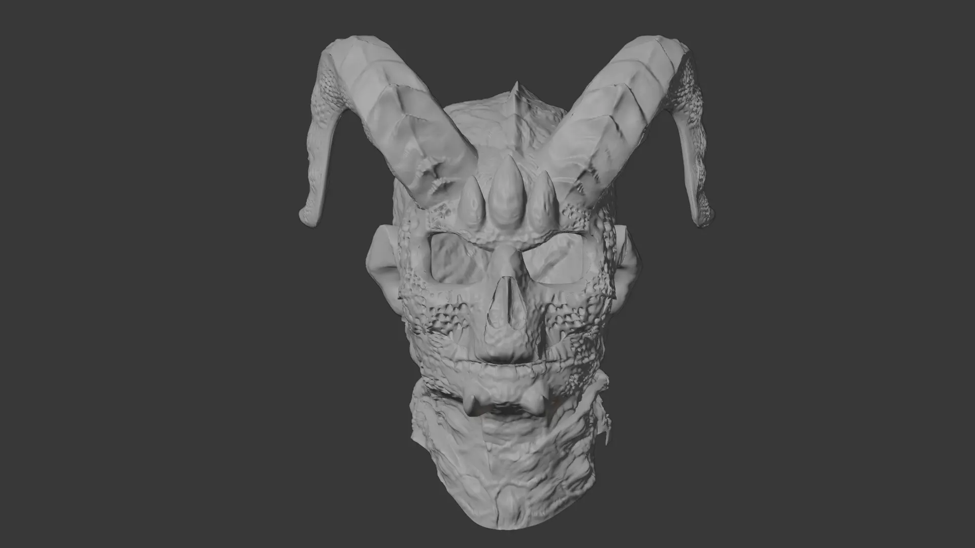 The Abyssal Mask  High-Poly Horror 3D Model Low-poly 3D model_8