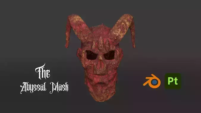 The Abyssal Mask  High-Poly Horror 3D Model