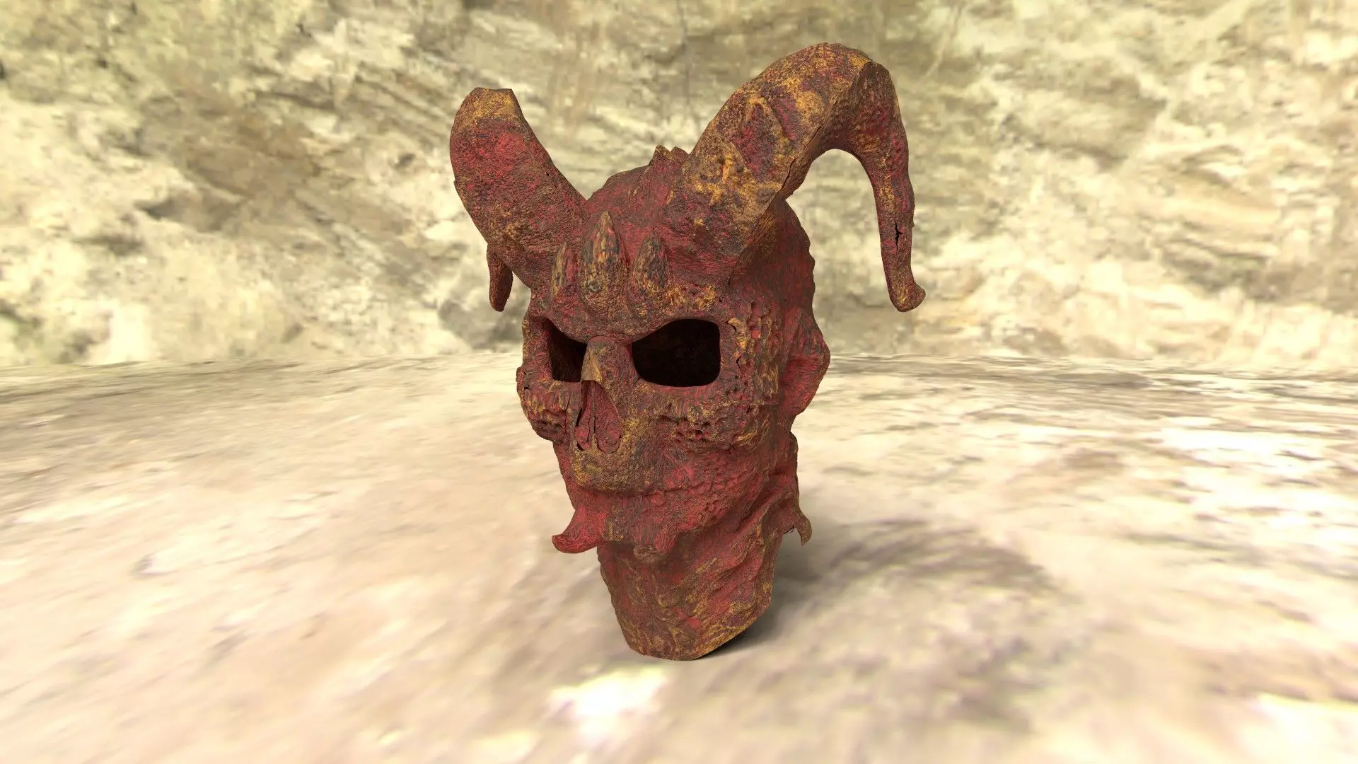 The Abyssal Mask  High-Poly Horror 3D Model Low-poly 3D model_3