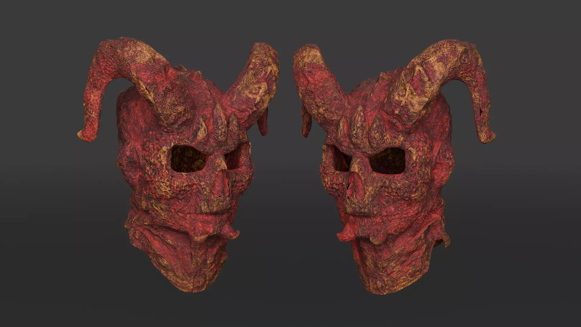 The Abyssal Mask  High-Poly Horror 3D Model Low-poly 3D model_1