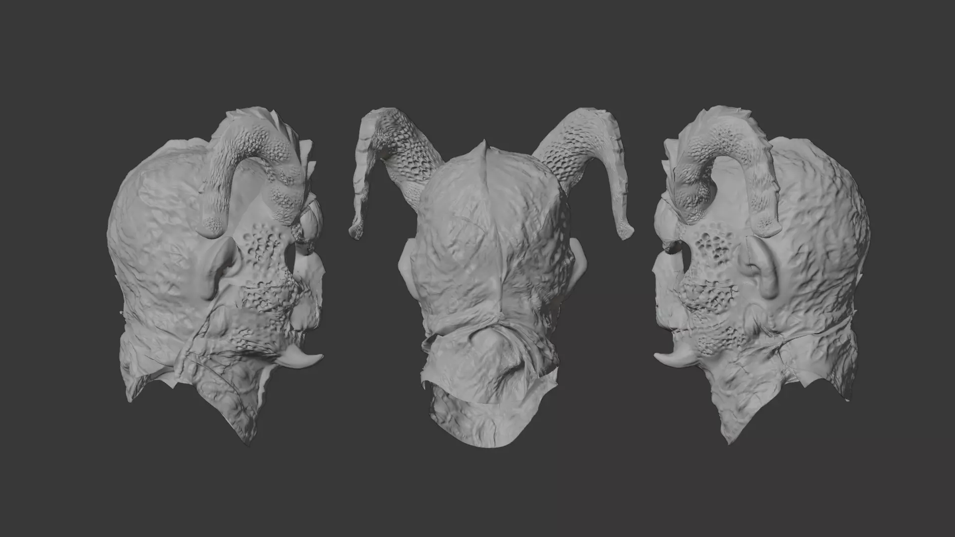 The Abyssal Mask  High-Poly Horror 3D Model Low-poly 3D model_9