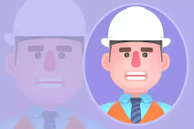 Stylized 3D Male Architect Walking Pose - Cartoon Character