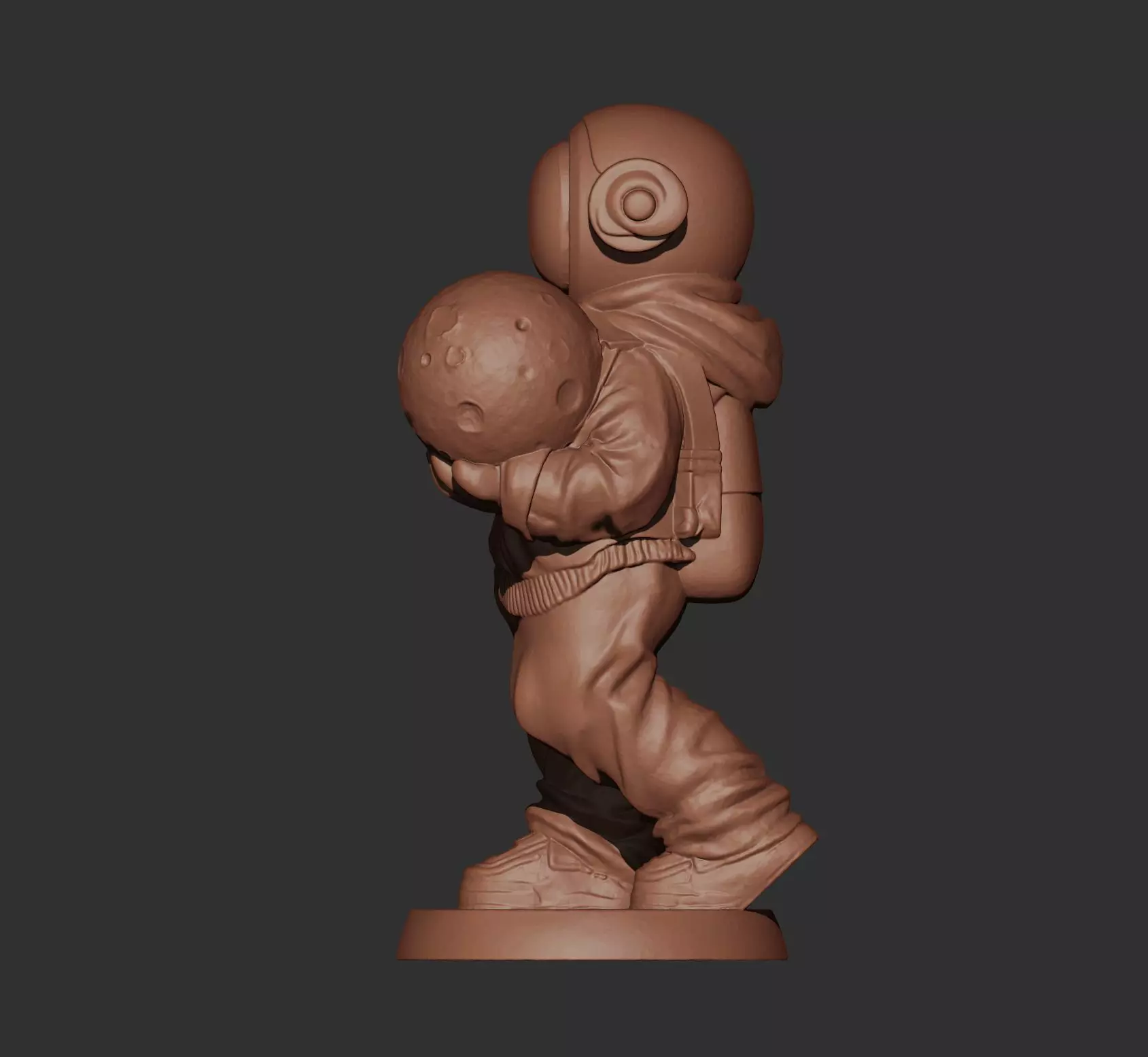 Astronaut Holding the Moon Sculpture Printable 3D print model_10