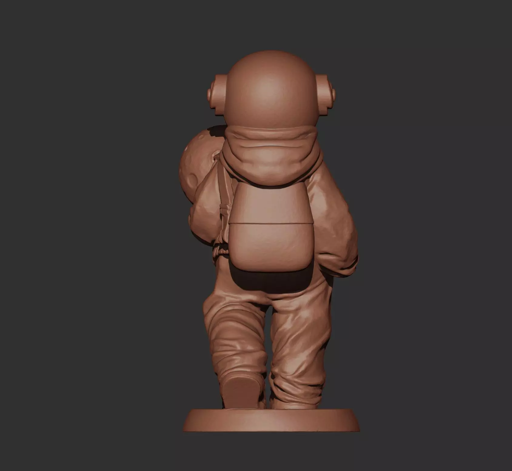Astronaut Holding the Moon Sculpture Printable 3D print model_7