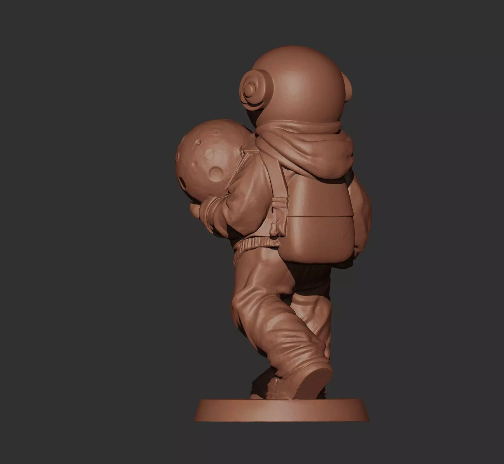 Astronaut Holding the Moon Sculpture Printable 3D print model_6