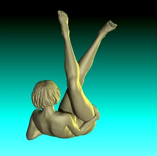 Melusine - Realistic nude female figurine ready for 3D printing 3D print model_4