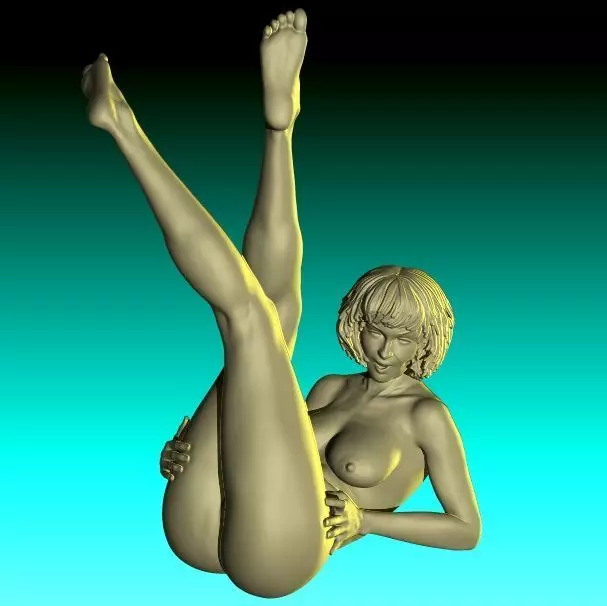 Melusine - Realistic nude female figurine ready for 3D printing 3D print model_2