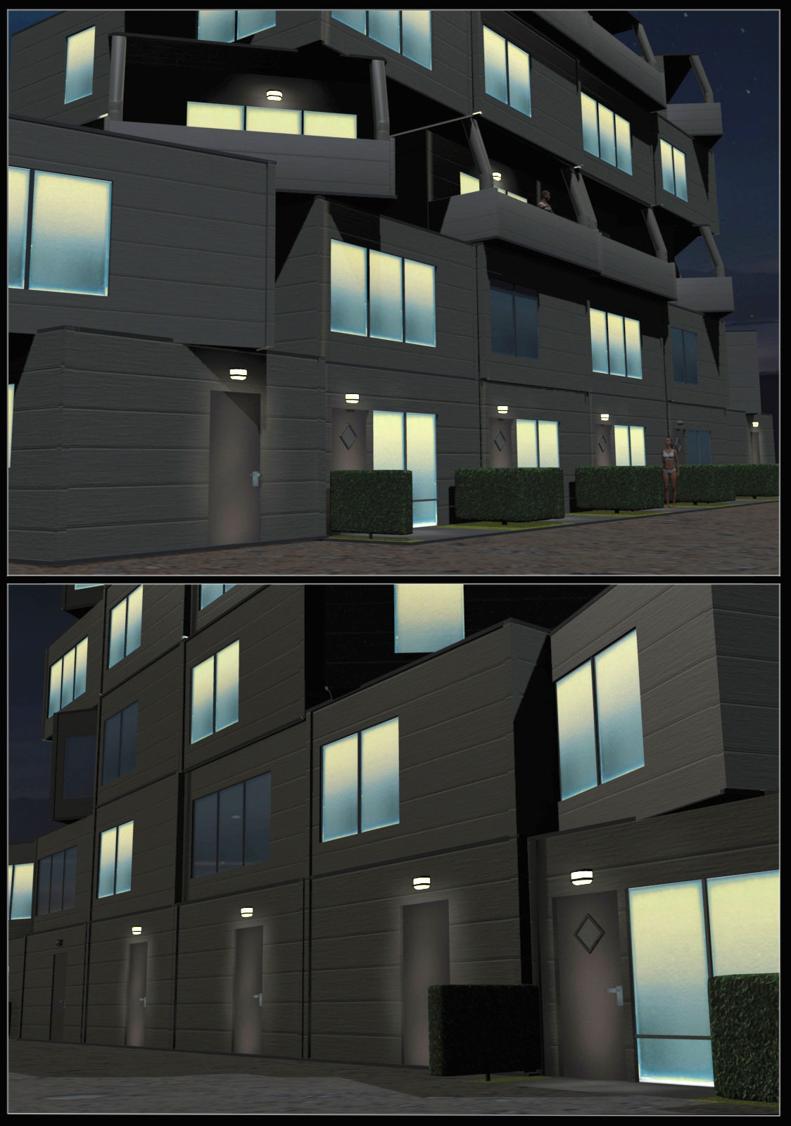 Modular House Low-poly 3D model_4