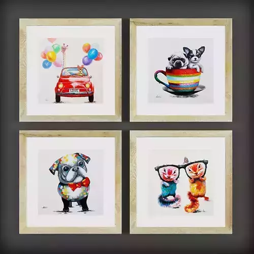 Picture Frames Low-poly 3D model