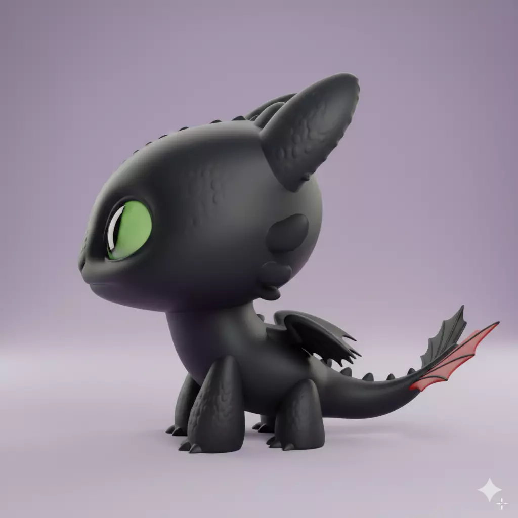 Toothless Kawaii Chibi Collectible 3D Figure 3D print model_1