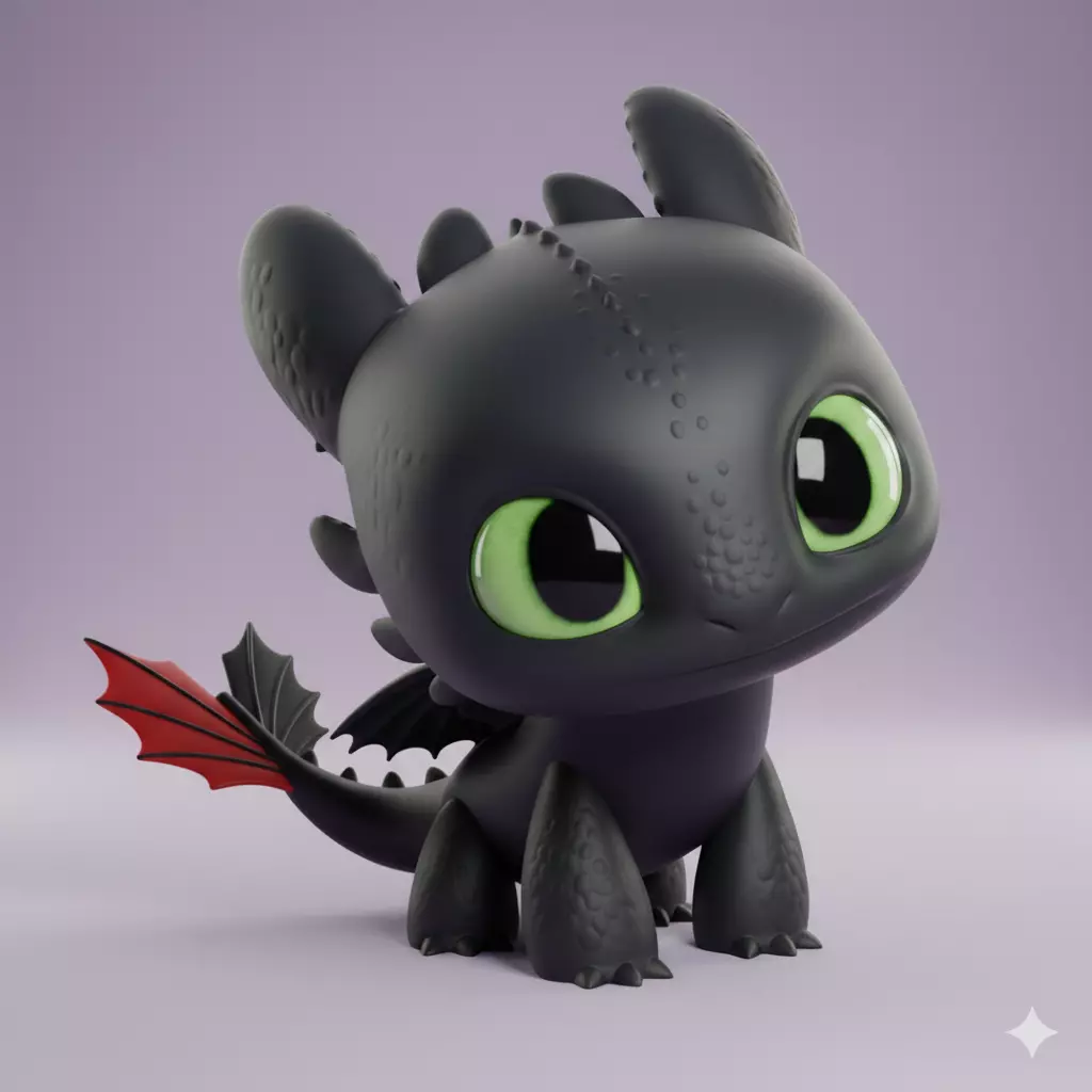 Toothless Kawaii Chibi Collectible 3D Figure 3D print model_0
