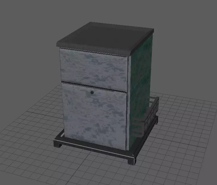 old and rusty fridge or refrigerator  Low-poly 3D model_1