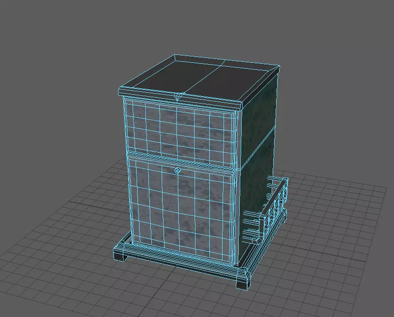 old and rusty fridge or refrigerator  Low-poly 3D model_0