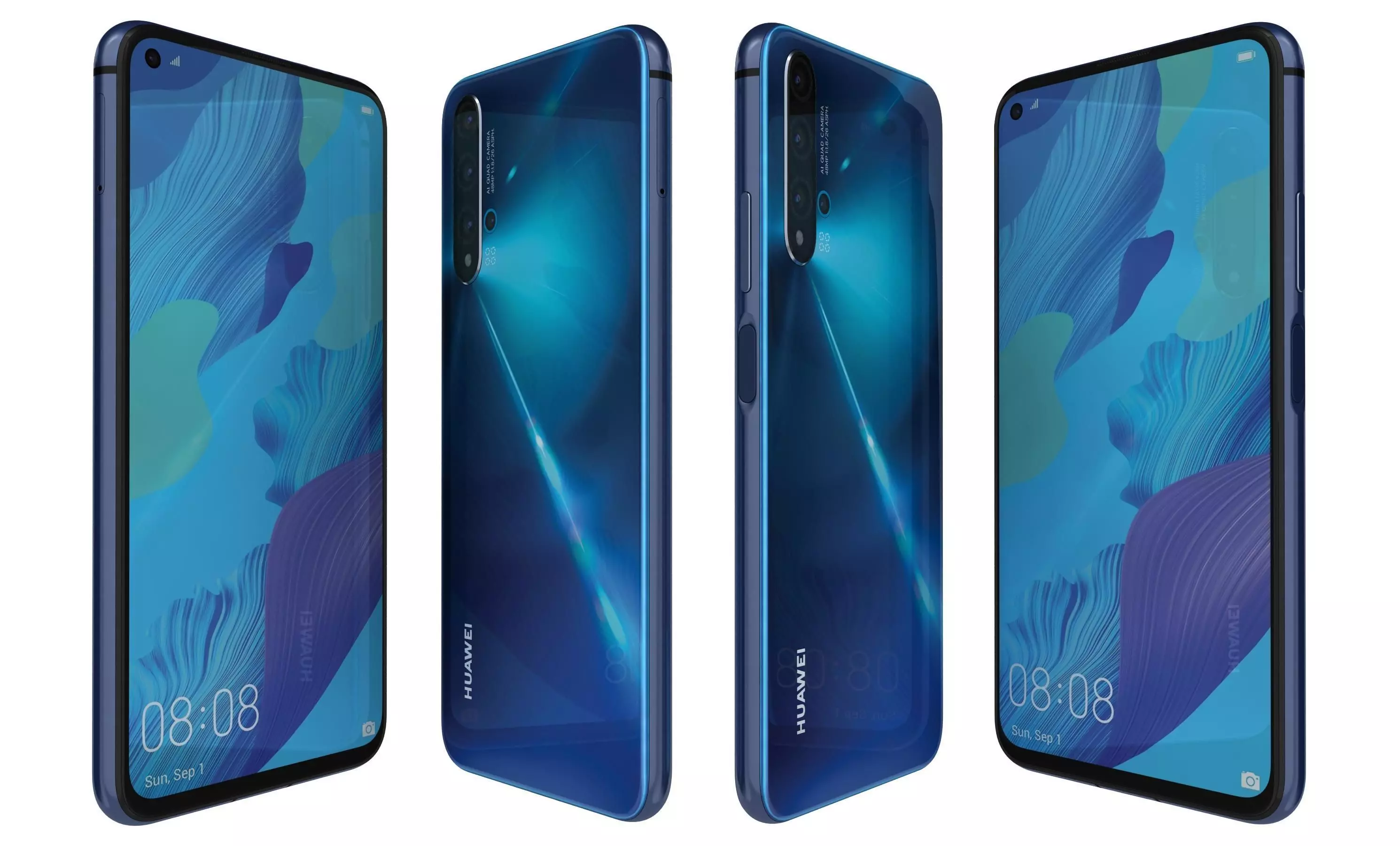 Huawei Nova 5T Crush Blue High Poly 3D model_0