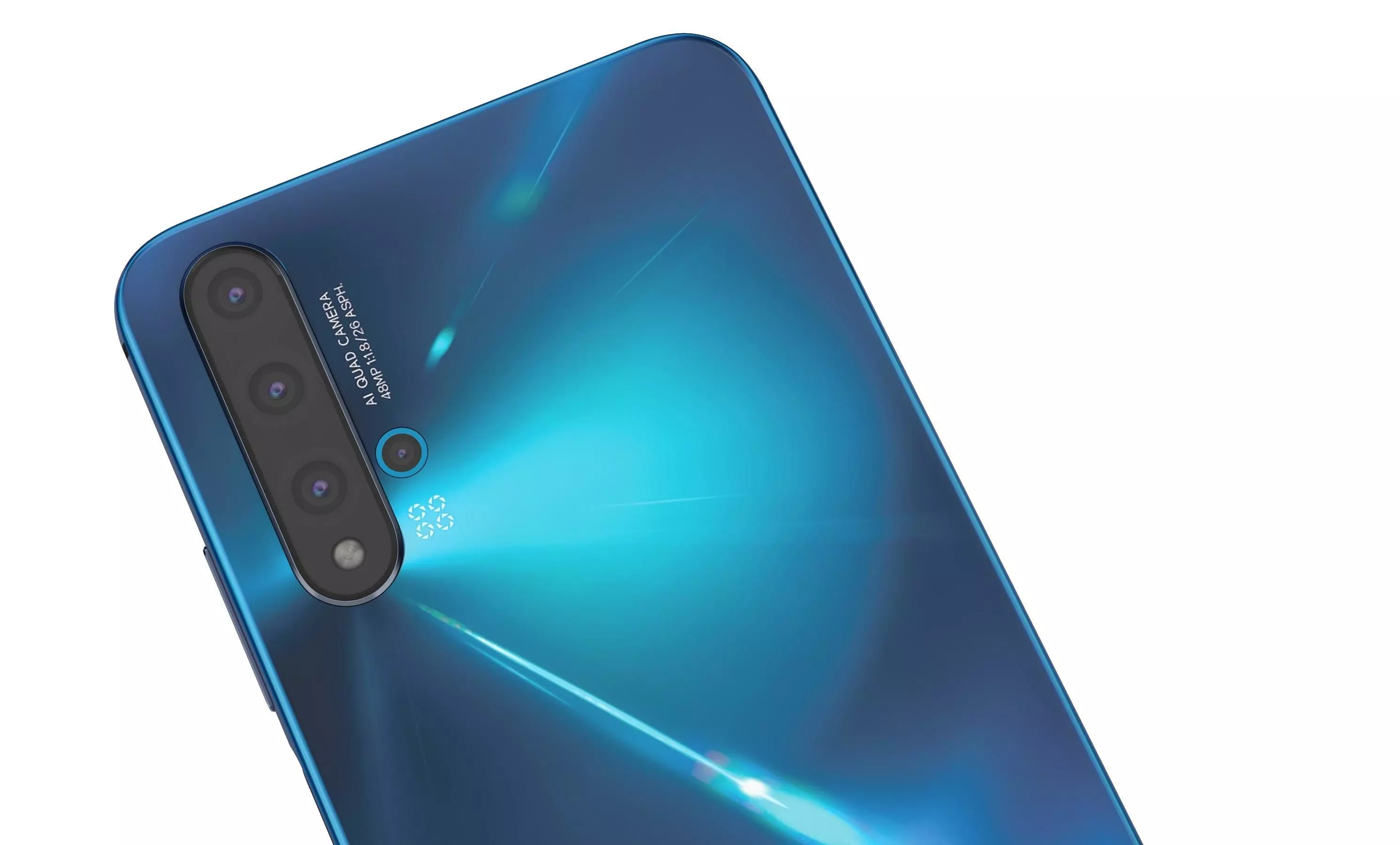 Huawei Nova 5T Crush Blue High Poly 3D model_9
