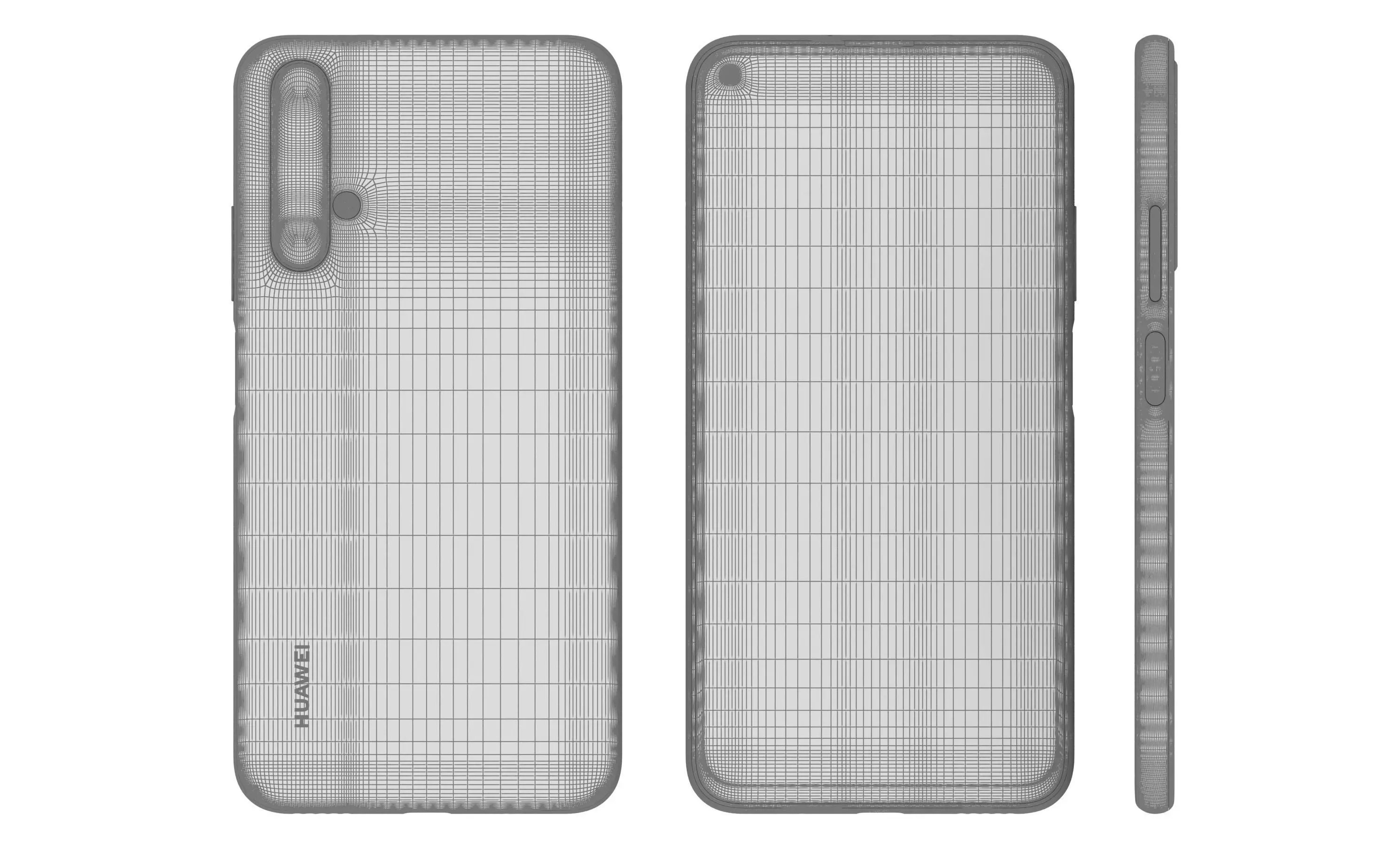 Huawei Nova 5T Crush Blue High Poly 3D model_12